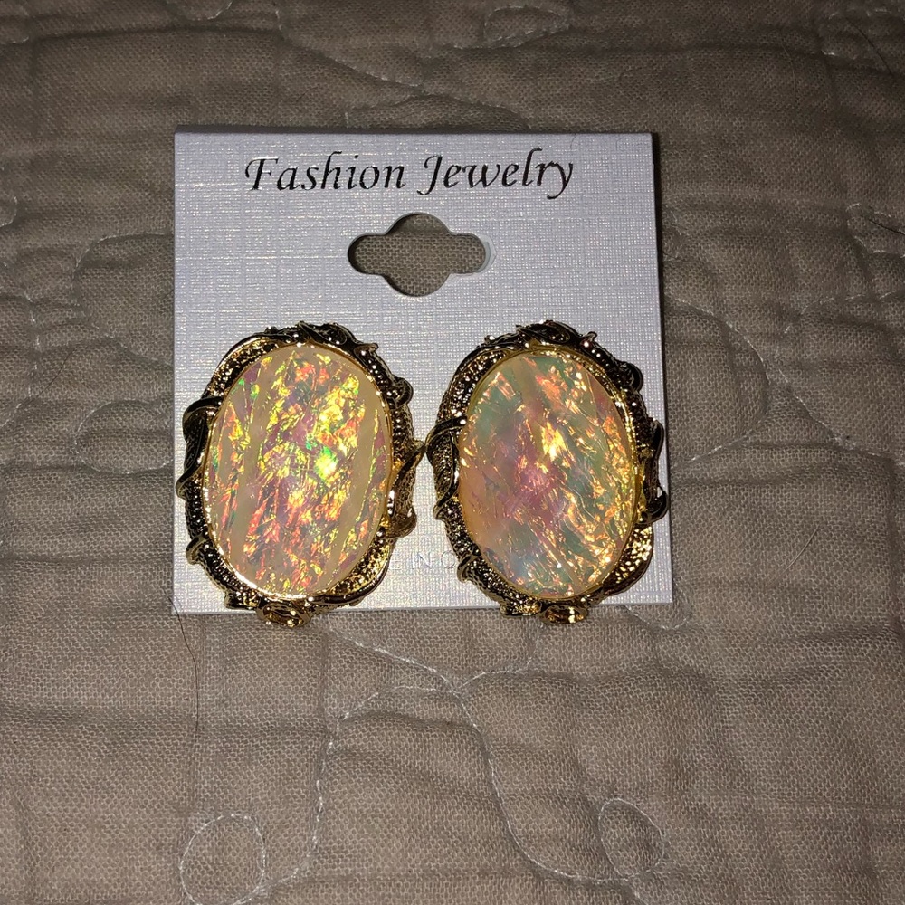 Opal like stone earrings
